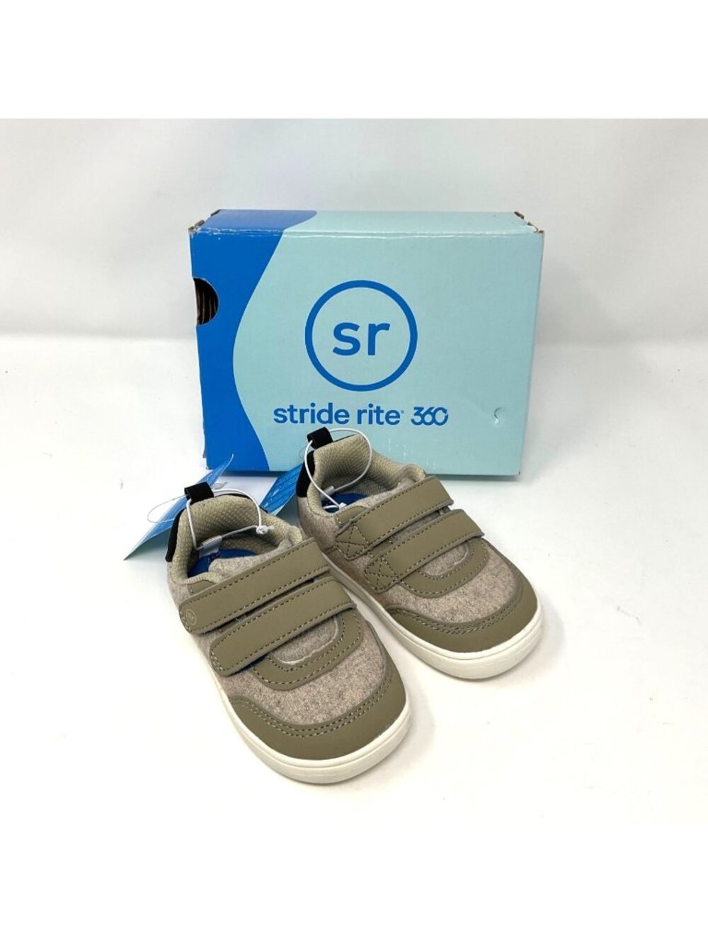 Stride Rite Hayden Boys Khaki Sneakers Toddler Size 5M Casual Everyday Shoes